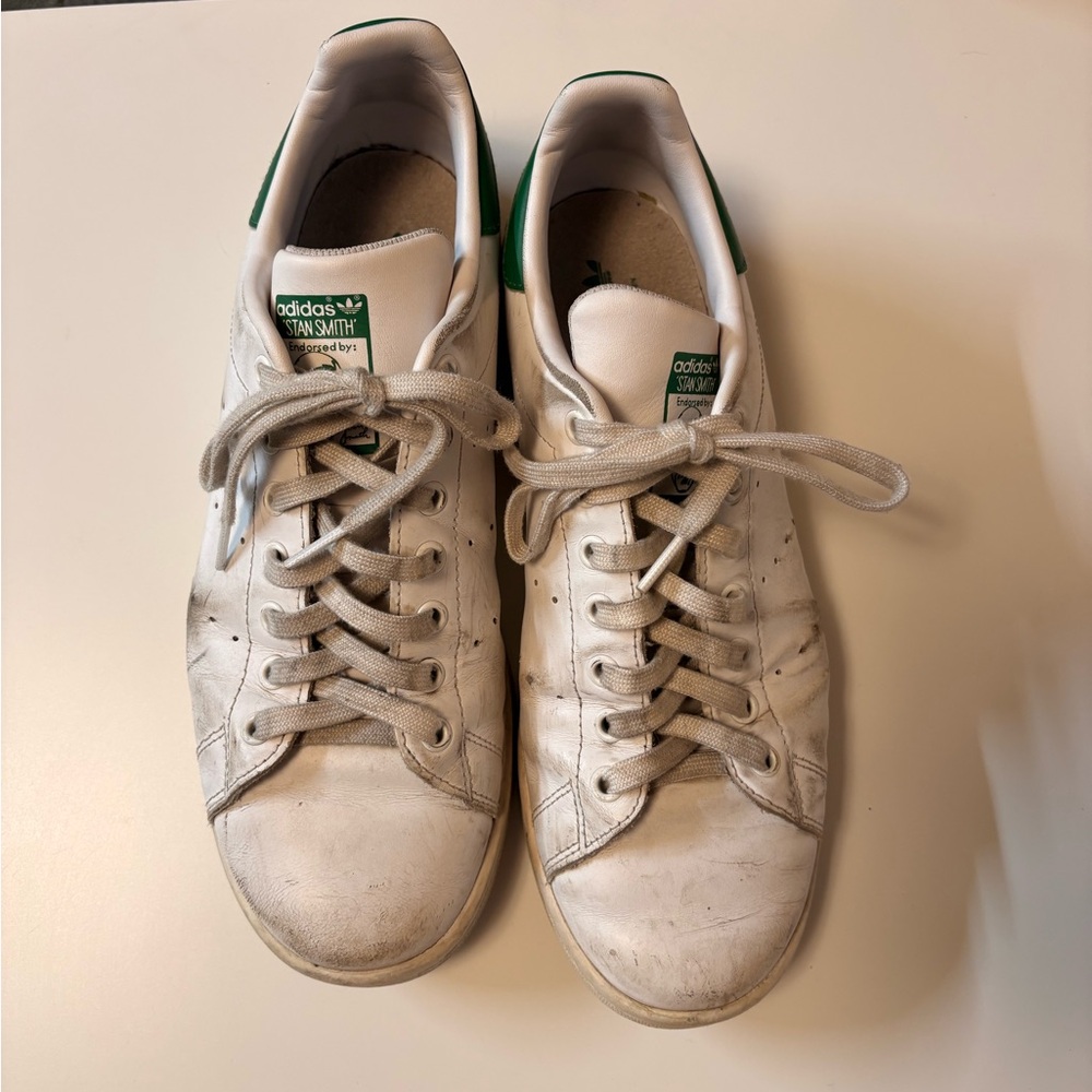 Adidas Stan Smith White and Green Sneakers - Picture 4 of 4